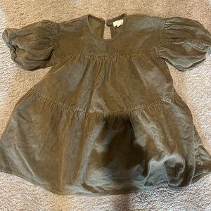 Kids Casual Corduroy Dress - Olive Green The Simple Folk